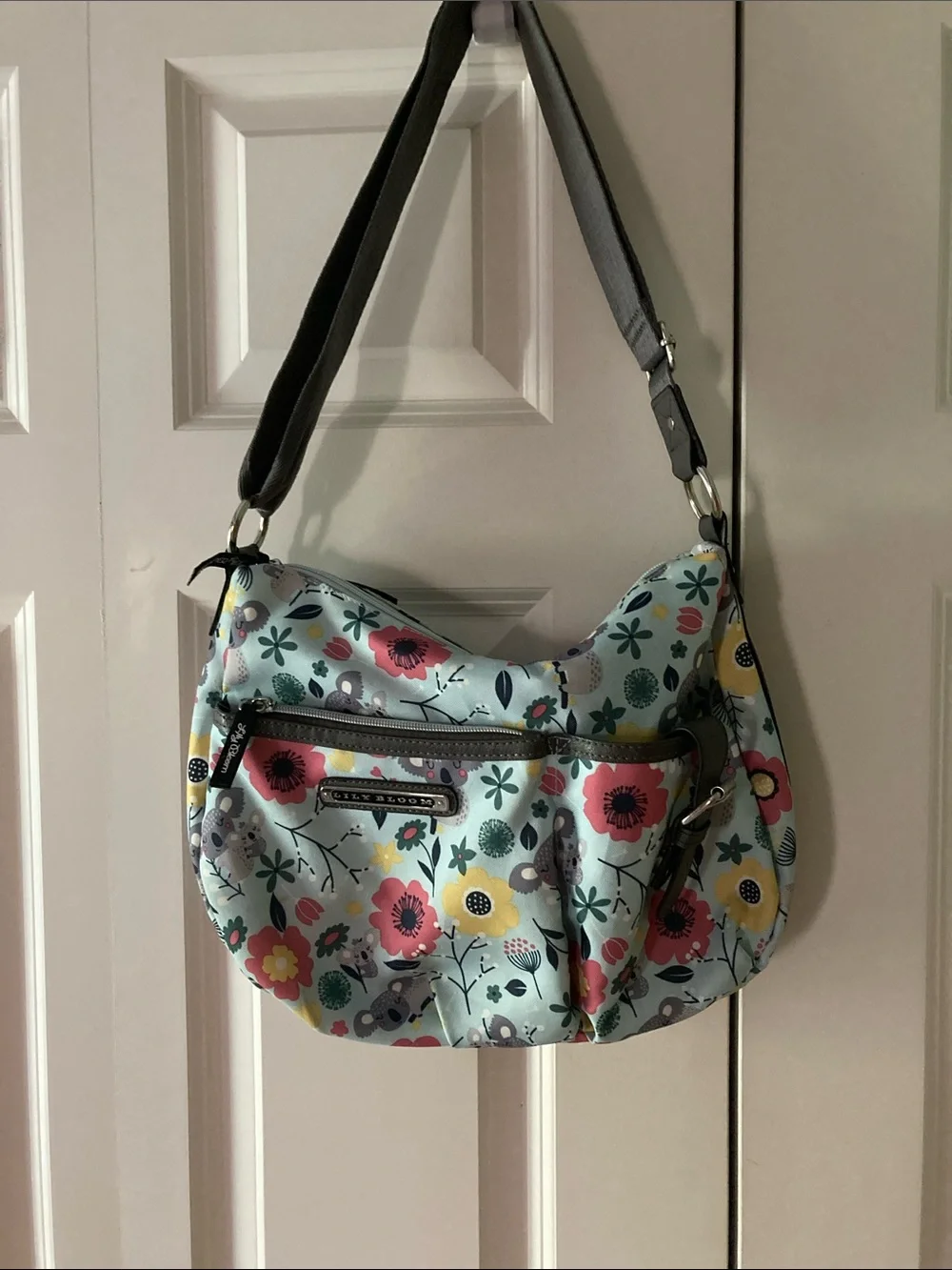 Lily Bloom Hobo bag floral Koala multi colored flowers and cute Koala Bears